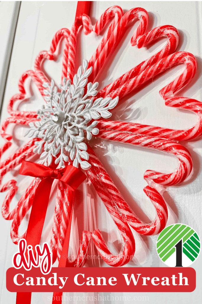 diy candy cane wreath southern crush at home PIN