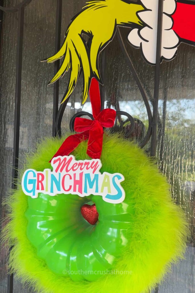 side view grinch door decoration