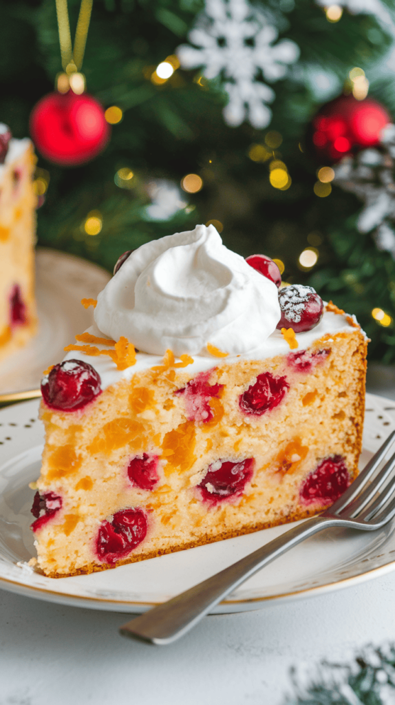 a-photo-of-a-slice-of-cranberry-orange-cake-with-whipped topping