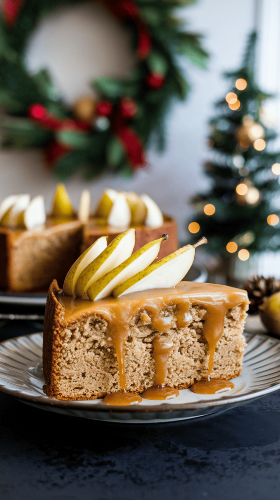 a-photo-of-a-slice-of-spiced-pear-and-pecan-cake-