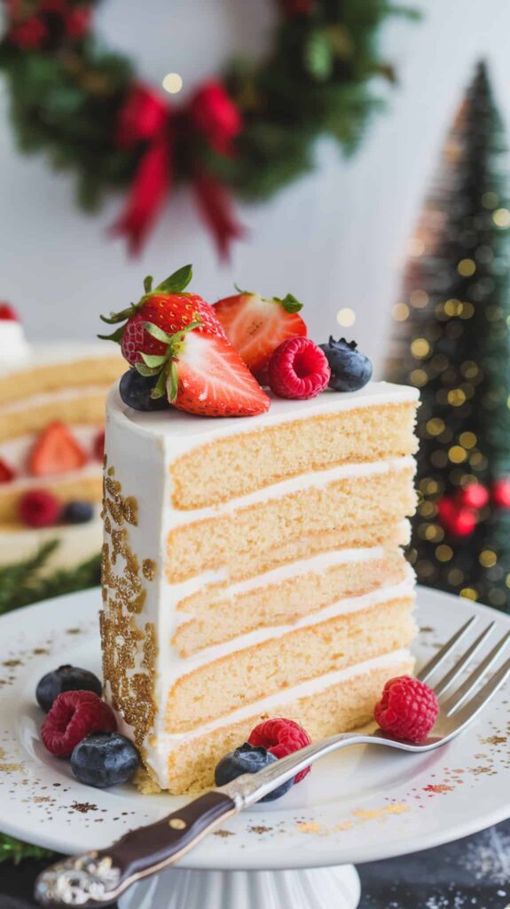 a-photo-of-a-tall-slice-of-vanilla-bean-cake-with fruit