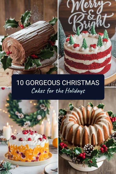 christmas cakes collage