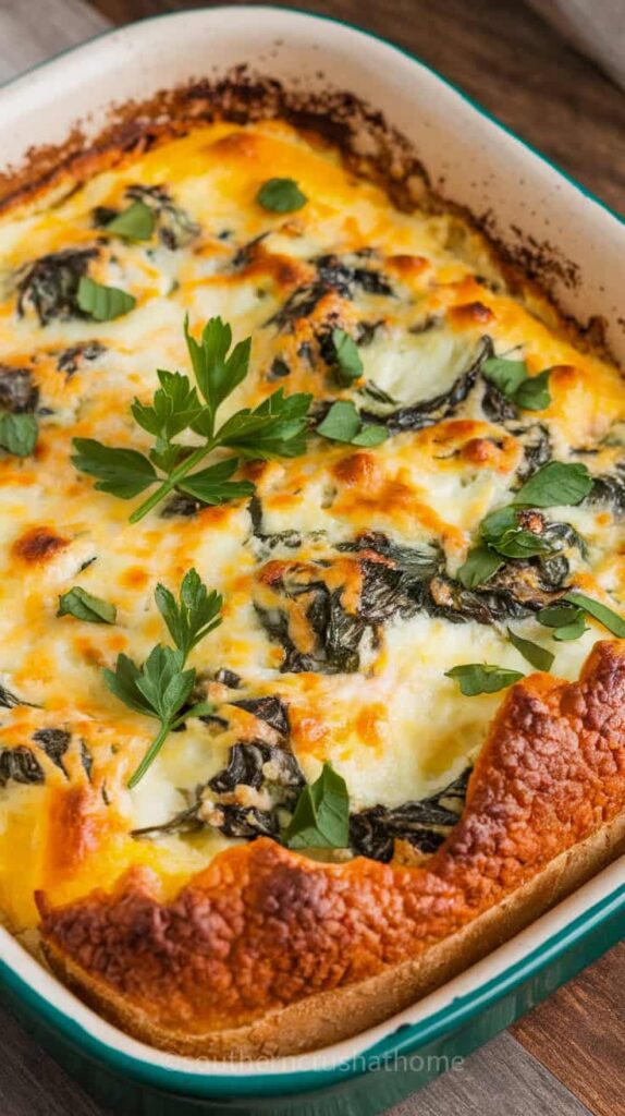 cheesy spinach breakfast bake