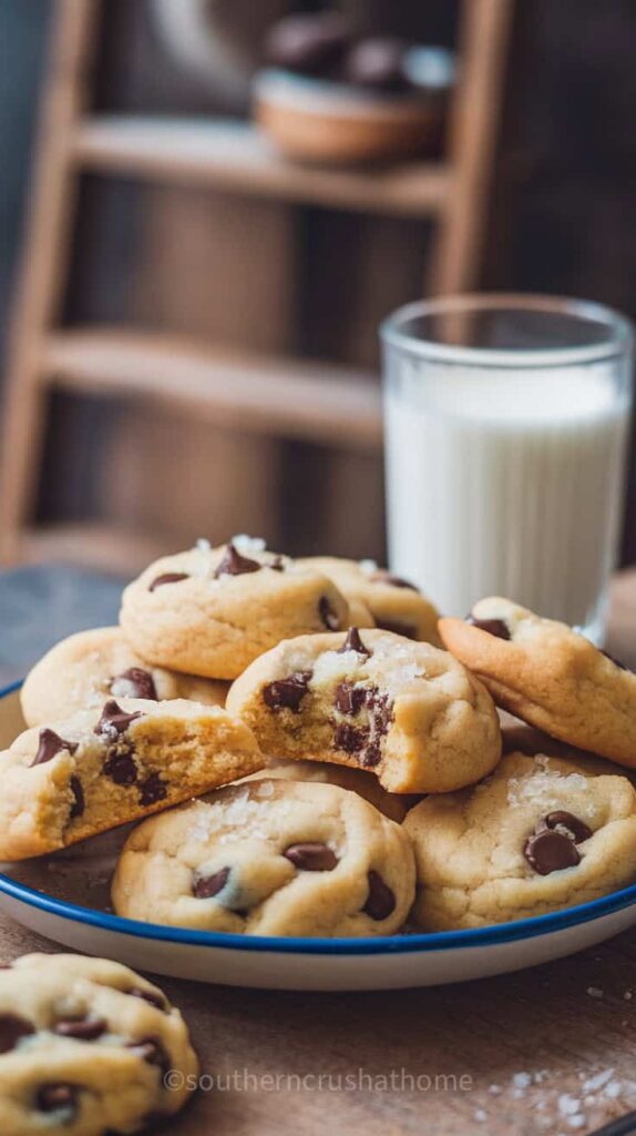 sea salt on sourdough discard chocolate chip cookies