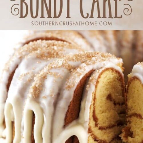 Snickerdoodle Bundt Cake sliced