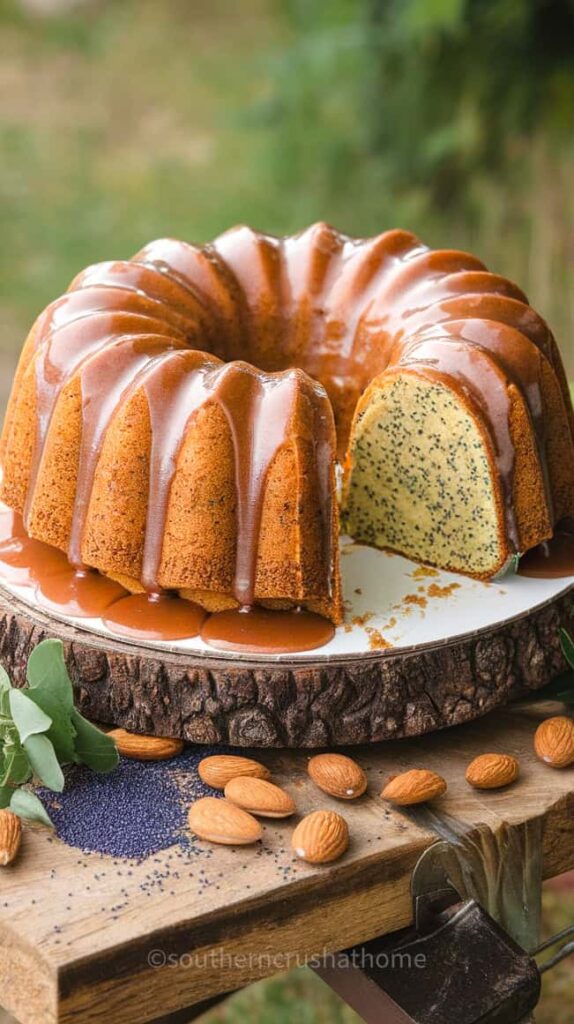 Almond Poppy Seed Bundt Cake with Glaze