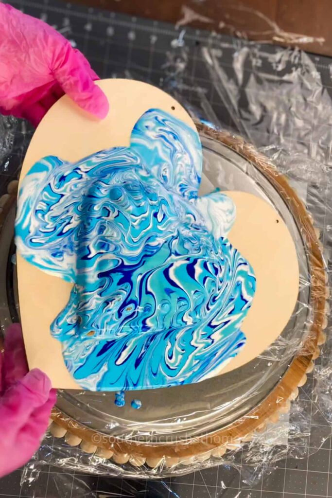 Heart with Pour Painting