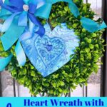 Blue Heart Wreath with Pour Painting PIN