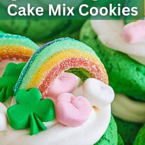 Shamrock Shake Cake Mix Cookies PIN