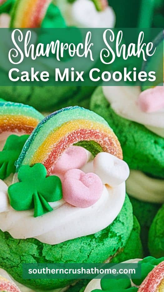 Shamrock Shake Cake Mix Cookies PIN