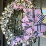 bow side view of Disco Ball Garland Wreath