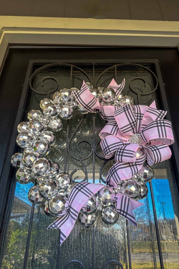 another view of Disco Ball Garland Wreath