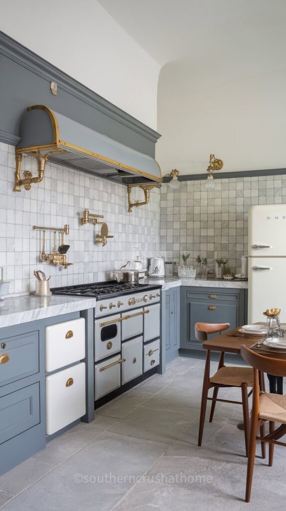 Stylish kitchen featuring a textured grey backsplash with a modern design.