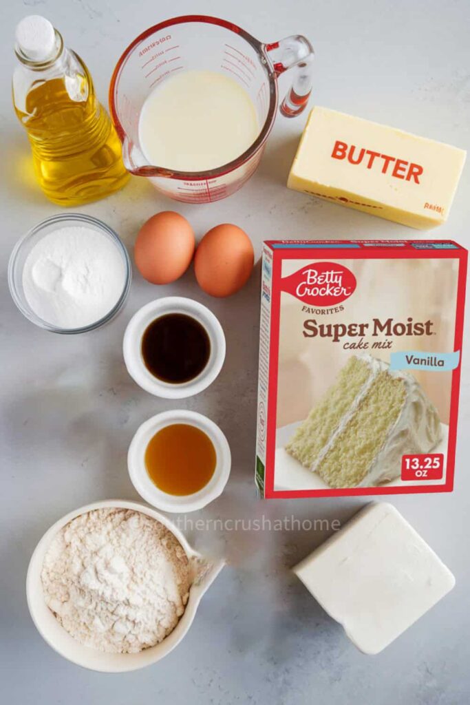 ingredients for Snickerdoodle Bundt Cake