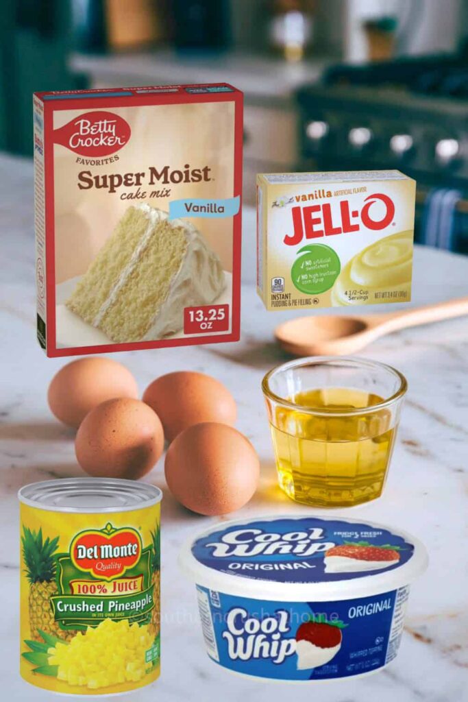 ingredients for pineapple sunshine cake