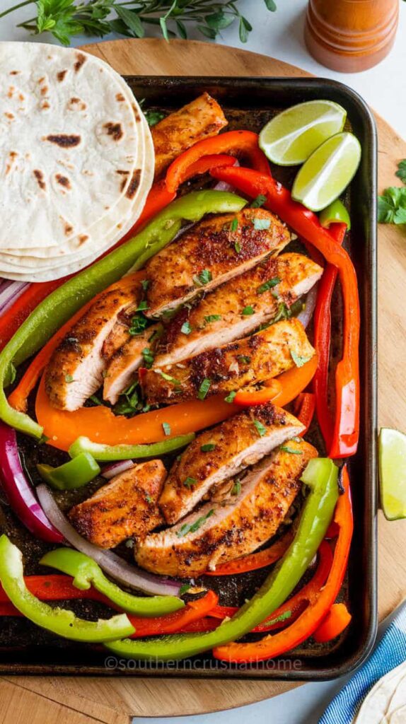 30_minute_sheet_pan_chicken_fajitas_