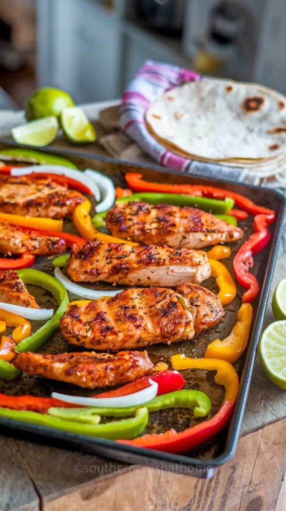 30_minute_sheet_pan_chicken_fajitas_