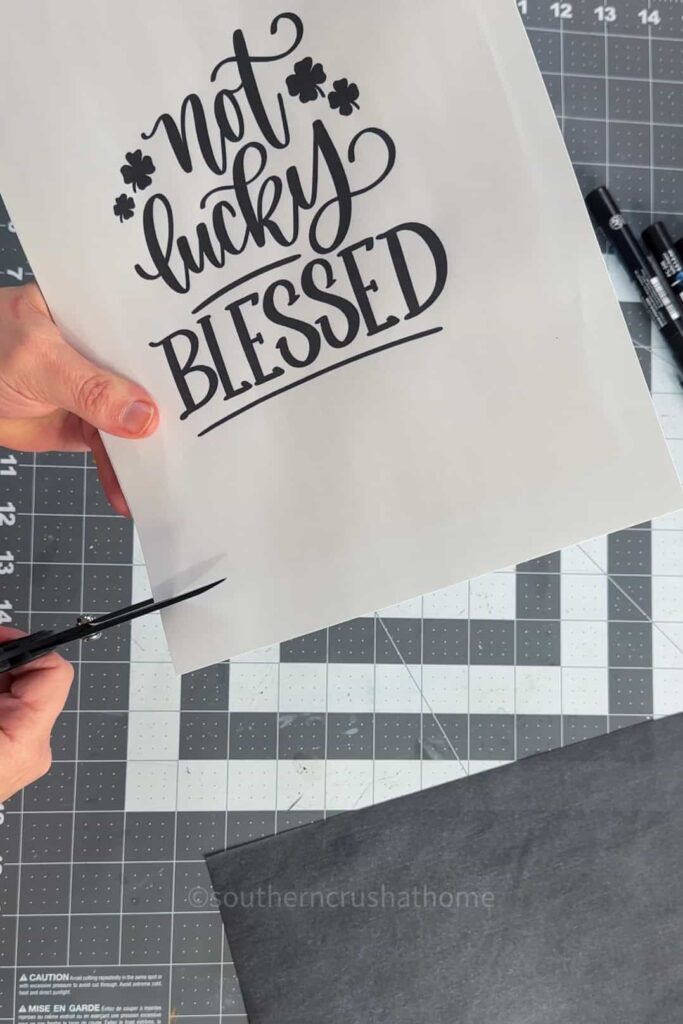 trimming the handlettered design template